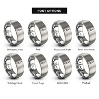 font options for inside engraving on silver rotary tool rings