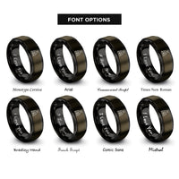 font options for inside engraving on gunmetal & black rotating beacon rings