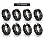font options for inside engraving on black & grey rotor blade rings