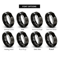 font options for inside engraving on black & grey rotor blade rings