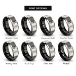 font options for inside engraving on black & silver rotor blade rings