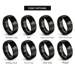 font options for inside engraving on black rotor blade rings