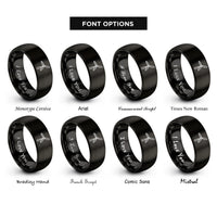 font options for inside engraving on black rotor blade rings