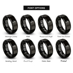 font options for inside engraving on black rotor blade rings