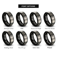 font options for inside engraving on black & gray rottweiler rings