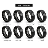 font options for inside engraving on black rottweiler rings