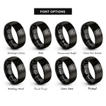 font options for inside engraving on black rottweiler rings