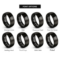 font options for inside engraving on black rottweiler rings