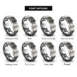 font options for inside engraving on gray rottweiler rings