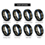 font options for inside engraving on gunmetal & blue round bottom flask rings