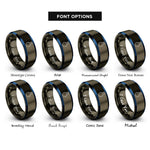 font options for inside engraving on gunmetal & blue round bottom flask rings
