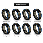 font options for inside engraving on gunmetal & blue round bottom flask rings