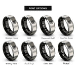font options for inside engraving on black & gray round shield boss rings
