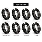 font options for inside engraving on black & grey round shield boss rings