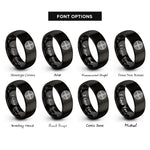 font options for inside engraving on black round shield boss rings