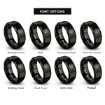 font options for inside engraving on black round shield boss rings