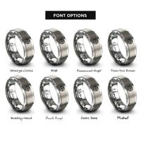 font options for inside engraving on grey round shield boss rings