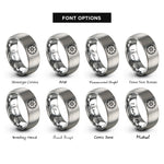 font options for inside engraving on gray round shield boss rings