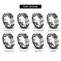 font options for inside engraving on silver roundel knot rings