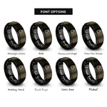 font options for inside engraving on gunmetal & black roundel knot rings