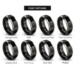 font options for inside engraving on black & grey roundover router bit rings
