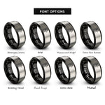 font options for inside engraving on black & silver roundover router bit rings