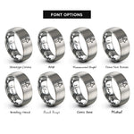 font options for inside engraving on grey roundover router bit rings