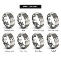 font options for inside engraving on grey roundover router bit rings