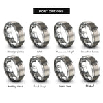 font options for inside engraving on silver roundover router bit rings