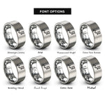 font options for inside engraving on silver route arrows flag rings