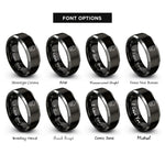font options for inside engraving on black & grey route carabiner rings