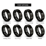 font options for inside engraving on black route carabiner rings
