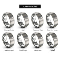 font options for inside engraving on grey route carabiner rings