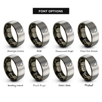 font options for inside engraving on gunmetal & grey route carabiner rings