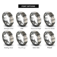 font options for inside engraving on gray route dotted line rings