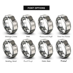 font options for inside engraving on gray route dotted line rings