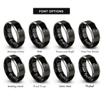 font options for inside engraving on black & grey route flag rings