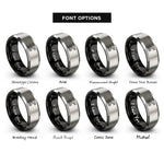 font options for inside engraving on black & gray route flag rings