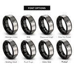 font options for inside engraving on black & grey route flag rings