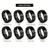 font options for inside engraving on black route flag rings