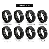 font options for inside engraving on black route pin rings