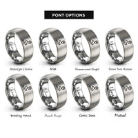 font options for inside engraving on silver route pin rings