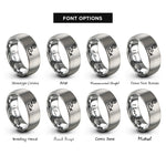 font options for inside engraving on silver route pin rings