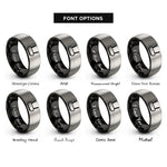 font options for inside engraving on black & gray router antennas rings