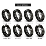 font options for inside engraving on black & gray router antennas rings