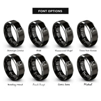 font options for inside engraving on black & gray router antennas rings