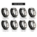 font options for inside engraving on black & grey router antennas rings