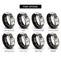 font options for inside engraving on black & grey router antennas rings
