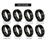 font options for inside engraving on black router antennas rings