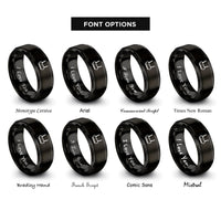 font options for inside engraving on black router antennas rings